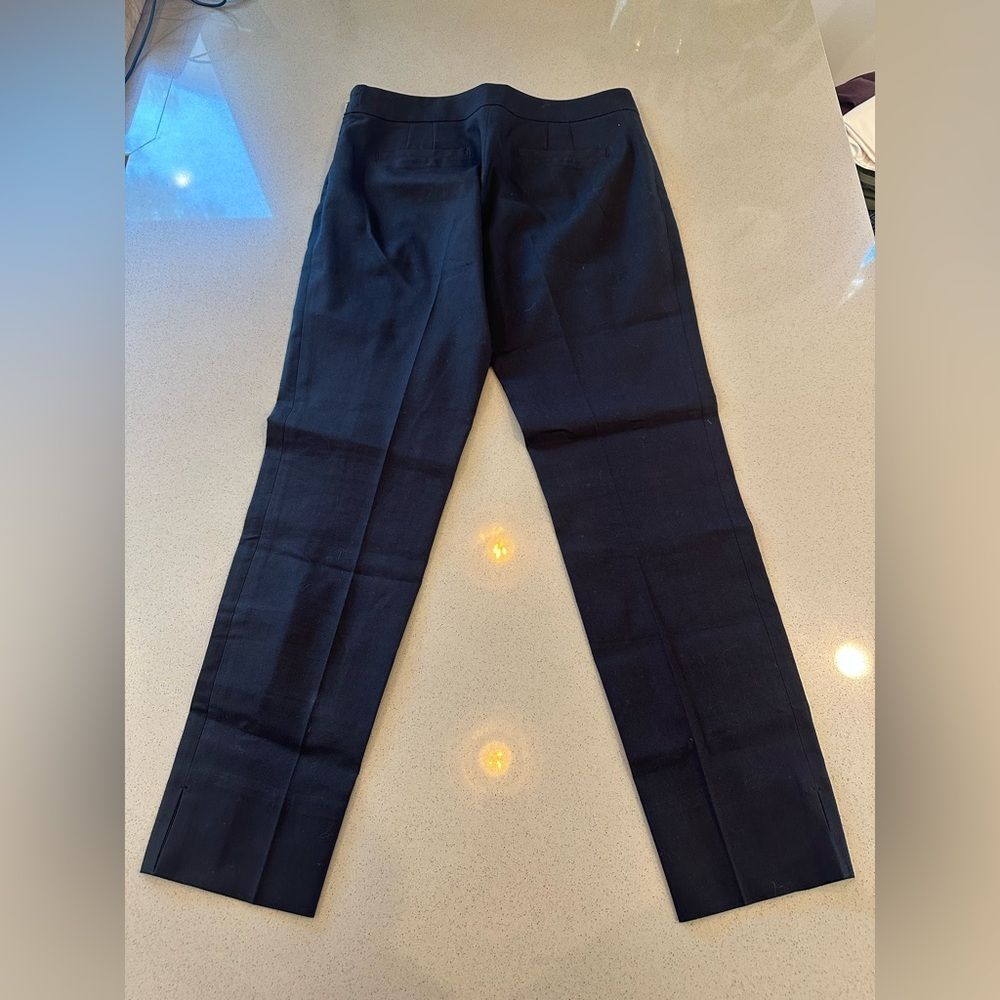 Tory Burch Women's Black Slit Hem Cotton Blend Pants Size 2 - Picture 3 of 11